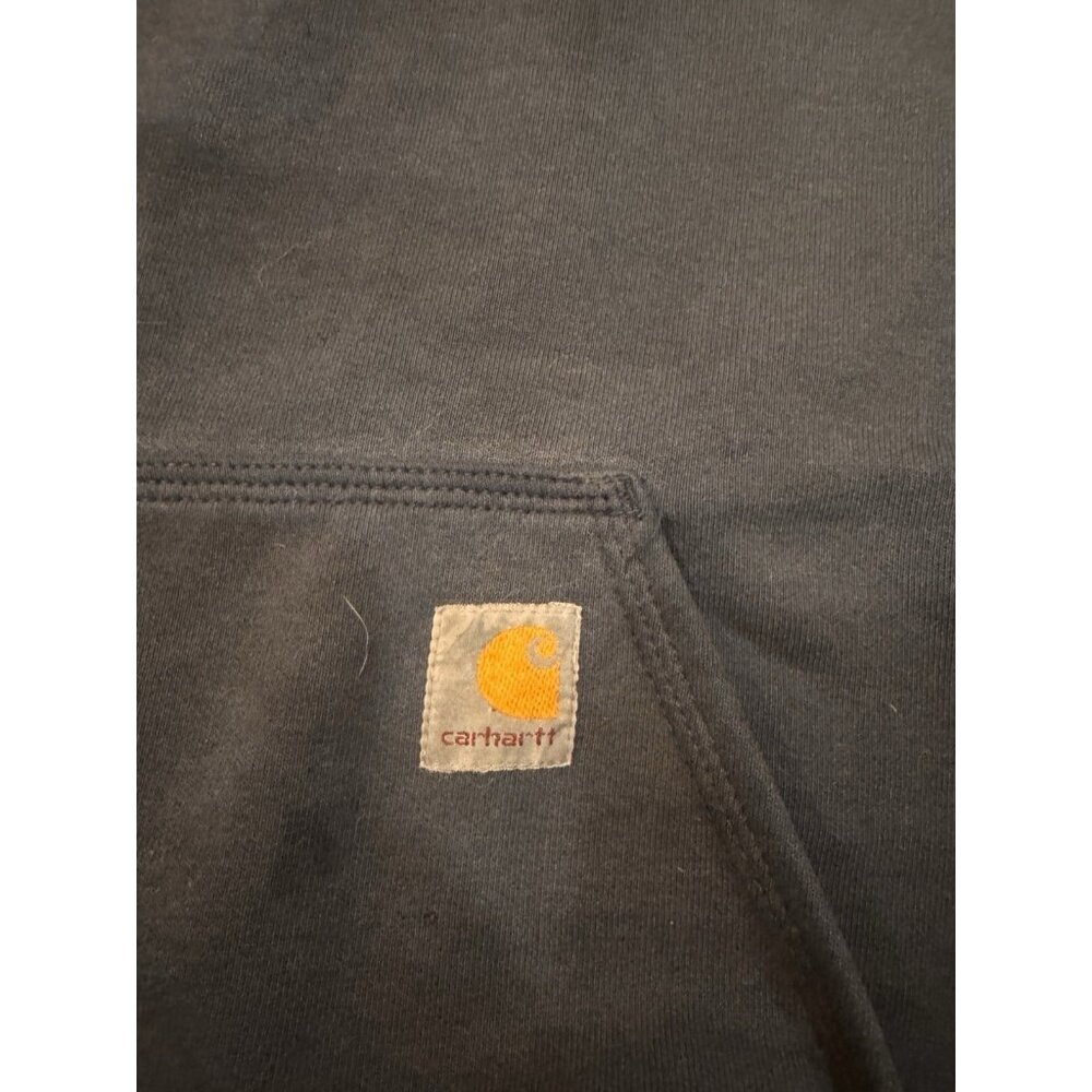 Carhartt XL Pullover Hoodie Work Worn Distressed Welding Burn Holes Oil Stains - Picture 3 of 14
